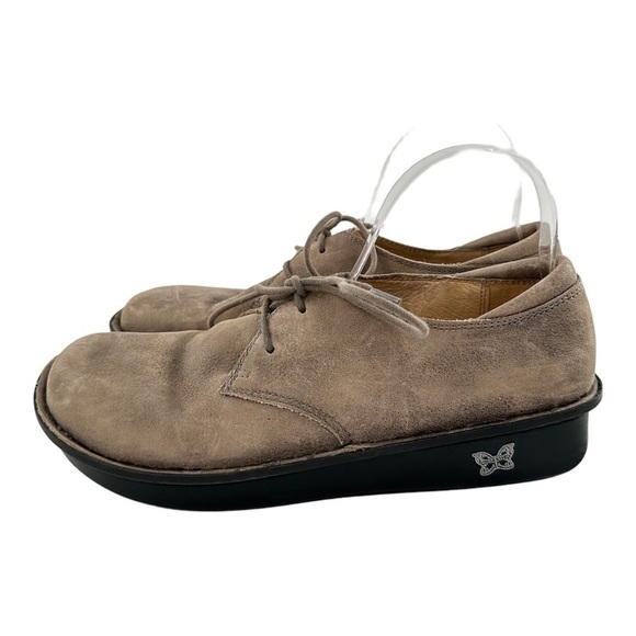 Alegria womens flats size 39 brown nubuck lace up orthopedic nursing - Picture 5 of 11